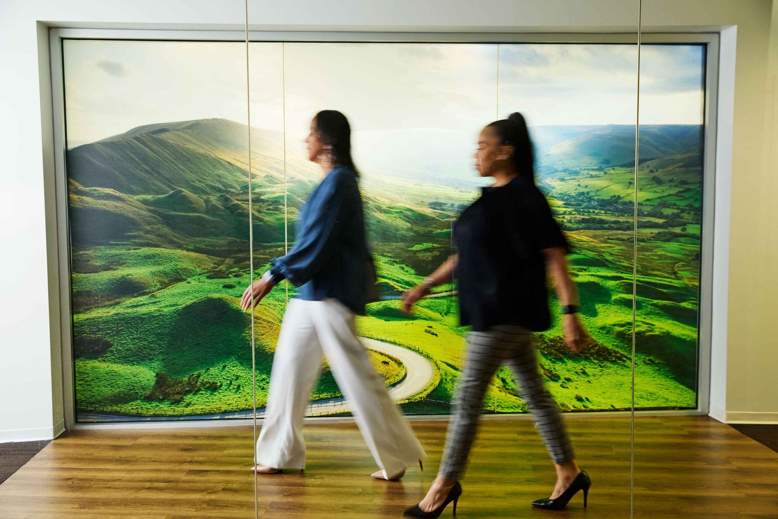 Wheels employees walking in office