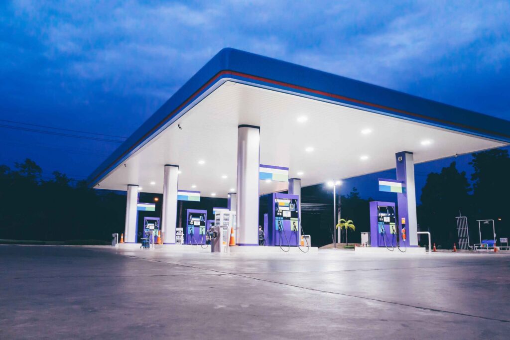 Gas Station at Night