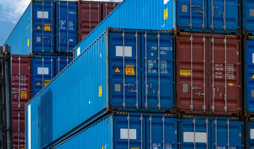 image of a group of containers in a shipping yard