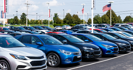 Cars parked in a row