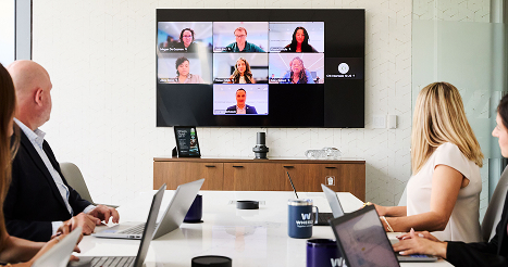 Wheels employees in remote meeting