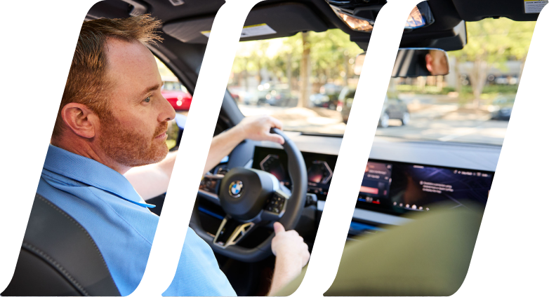 Man driving car - looking right