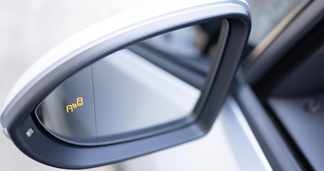 rearview mirror with blindspot detection activated