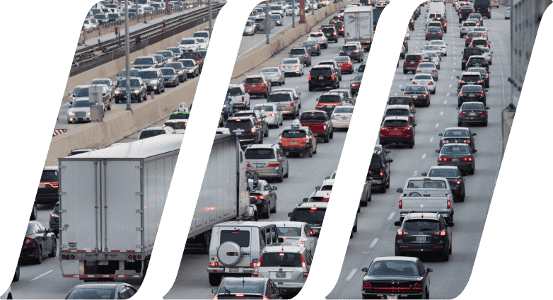 vehicles in traffic on an interstate
