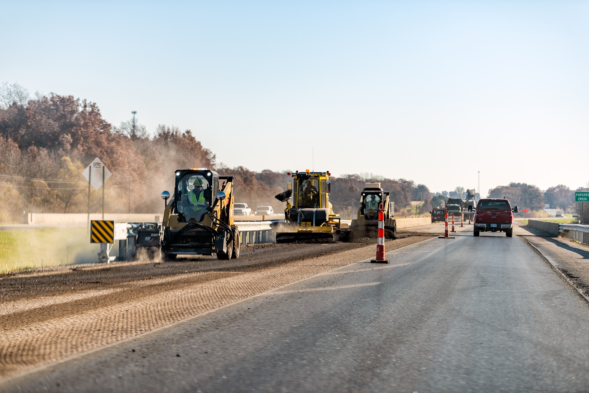 heavy duty equipment working on a roadway