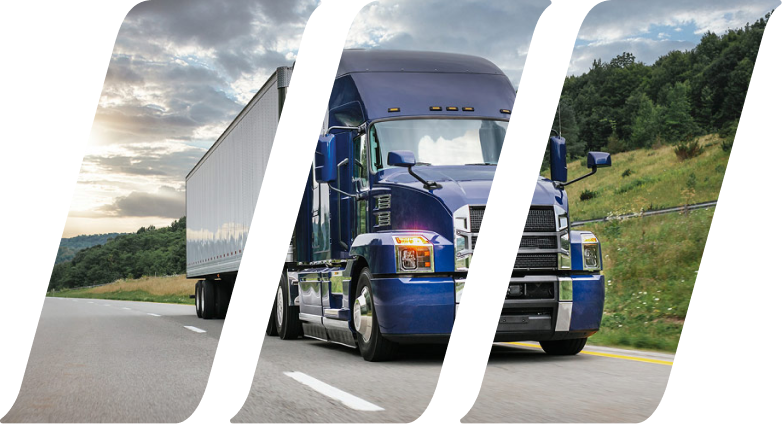 blue semi truck on highway