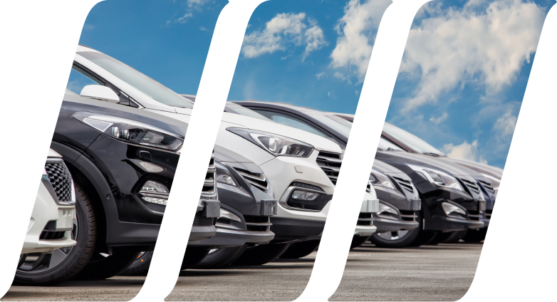 lineup of cars parked next to eachother